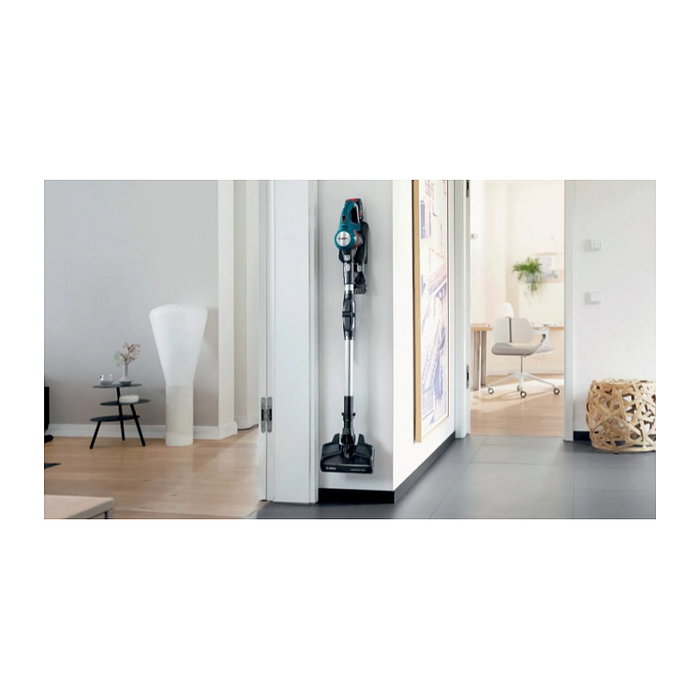 Bosch BSS71125AH Aspiradora Escoba 2 en 1 Sin Bolsa, para Secar, Negro/Azul, Batería 18V, 35 Min Autonomía, 82 dB