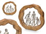 Giftdecor Soporte Decoración Familia Plateado Metal Aluminio Madera Mango 25x23x3.5 cm (Set de 6)