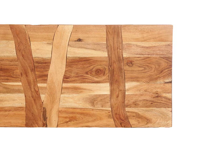 Giftdecor Mesa Auxiliar Madera Trama 120x60x48 cm Acacia Marron y Negro