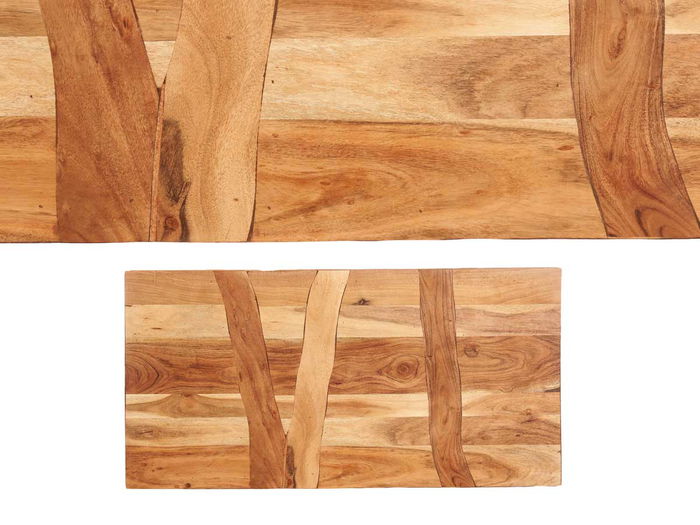 Giftdecor Mesa Auxiliar Madera Trama 120x60x48 cm Acacia Marron y Negro