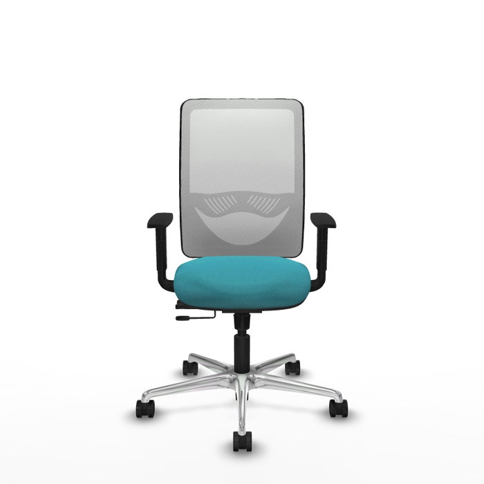 PIQUERAS Y CRESPO Silla de oficina Zulema con mecanismo Sincro/Traslack, Tela Turquesa y Malla Blanca PIQUERAS Y CRESPO Silla de oficina Zulema con mecanismo Sincro/Traslack, Tela Turquesa y Malla Blanca