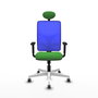 PIQUERAS Y CRESPO Silla de oficina Motilla con mecanismo Sincro, Verde y Azul