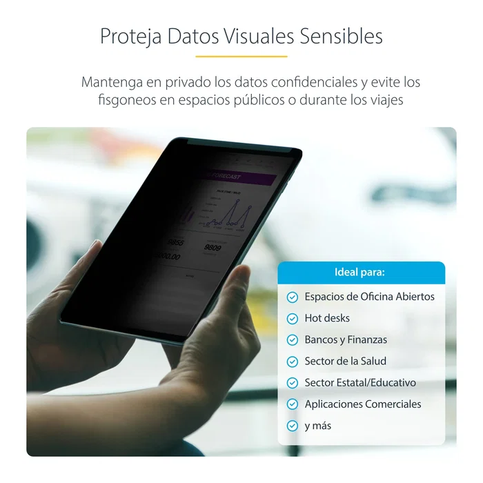 StarTech.com Filtro de Privacidad para iPad Pro 12.9" 3ra Gen+ - Protector Antirreflejos Mate con Reducción Luz Azul hasta 51% y Soporte Táctil - 129IP-PRIVACY-SCREEN