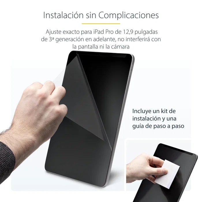 StarTech.com Filtro de Privacidad para iPad Pro 12.9" 3ra Gen+ - Protector Antirreflejos Mate con Reducción Luz Azul hasta 51% y Soporte Táctil - 129IP-PRIVACY-SCREEN