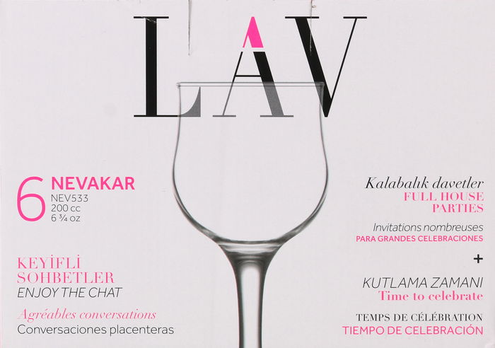 Lav Set 6 Copas Vino Blanco 200 cc (4 Cajas)