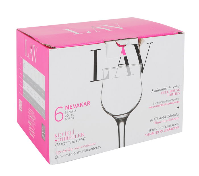 Lav Set 6 Copas Vino Blanco 200 cc (4 Cajas)