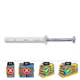 Celo Din np Tacos golpe ø6 x 35 mm + tornillos cabeza plana ø6 x 40 mm Caja 100 uds