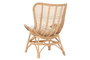 DKD Home Decor Silla de Bambú y Ratán Natural