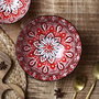 Home Deco Factory Ensaladera Jaipur Rojo Porcelana Diámetro 21 cm