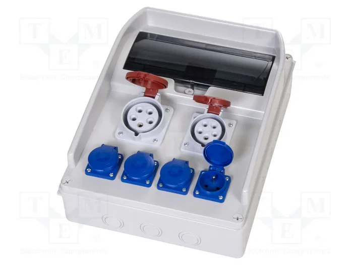 PAWBOL Cuadro de distribución IP44 ABS con enchufes CEE y tomas 250V