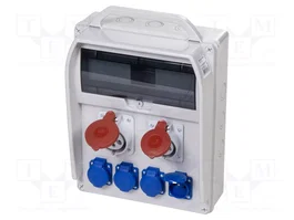 PAWBOL Cuadro de distribución IP44 ABS con enchufes CEE y tomas 250V