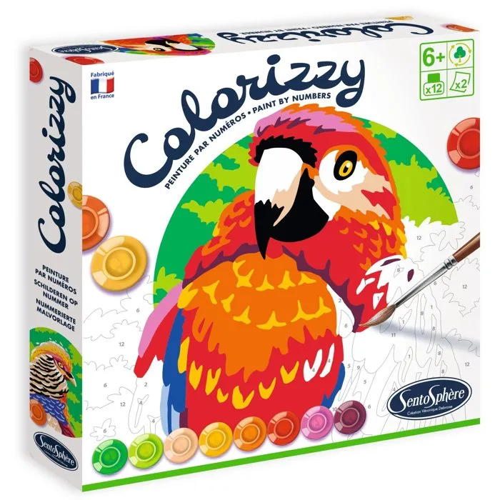 Sentosphere Pintura por Números Colorizzy Pájaros con Acuarelas - Juego Creativo para Niños a Partir de 8 Años - SEN3373910045018