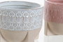 DKD Home Decor Maceta Indio Rosa Blanco Gres 12 x 10 x 12 cm (4 Unidades)