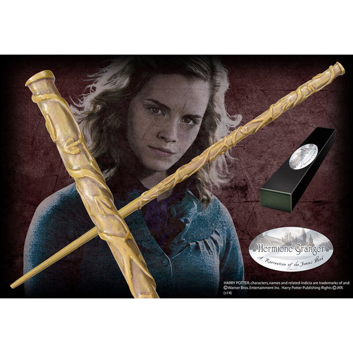 The Noble Collection Varita de Hermione Granger Replica Harry Potter Pintada a Mano Caja Coleccion