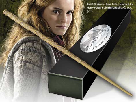The Noble Collection Varita de Hermione Granger Replica Harry Potter Pintada a Mano Caja Coleccion