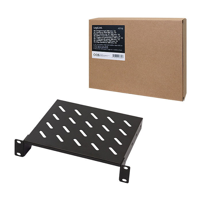 LogiLink Estante en voladizo 10 pulgadas 200 mm 1U negro LogiLink Estante en voladizo 10 pulgadas 200 mm 1U negro