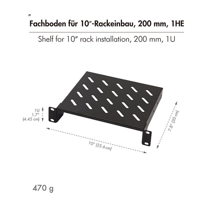 LogiLink Estante en voladizo 10 pulgadas 200 mm 1U negro LogiLink Estante en voladizo 10 pulgadas 200 mm 1U negro