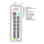 WAGO 852-1605 Industrial Managed Switch, Negro, IP30, Caja