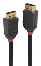 Lindy Cable DisplayPort 2.1 0.5m Black Line Negro