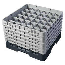CAMBRO - 36S1114-110 - Cesta de lavado 36 comp. 6 alturas - 7,2 cm Ø máx. - alt. máx. 29,9 cm - 50 x 50 x 34,9 cm - Negro