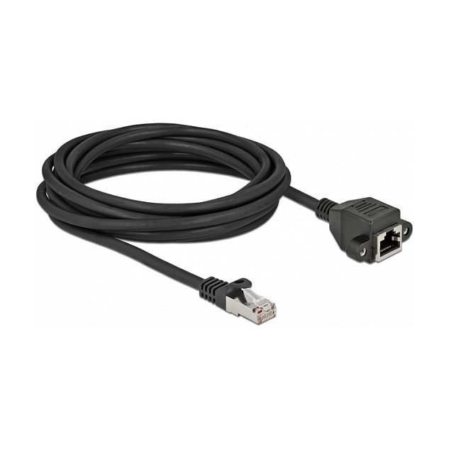 DELOCK Prolongador Ethernet Cat 6a S/FTP 5m negro