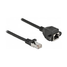 DeLOCK Cable de extensión de red Cat.6a S/FTP RJ45 macho a RJ45 hembra 5 m negro