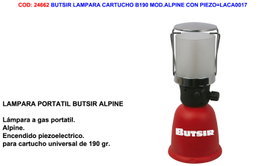 Butsir Lámpara Portátil Alpine con Encendido Piezoeléctrico
