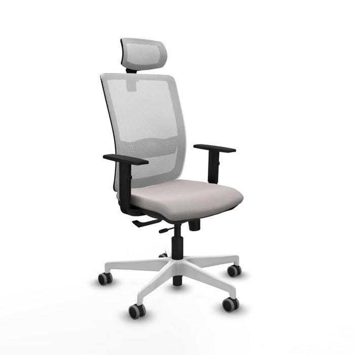 PIQUERAS Y CRESPO Silla de oficina Haches Blanca con mecanismo Sincro/Traslack PIQUERAS Y CRESPO Silla de oficina Haches Blanca con mecanismo Sincro/Traslack