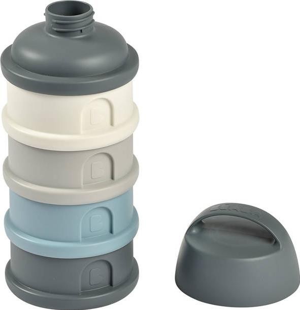 Beaba Caja de doser con 4 compartimentos, gris mineral / azul Beaba Caja de doser con 4 compartimentos, gris mineral / azul