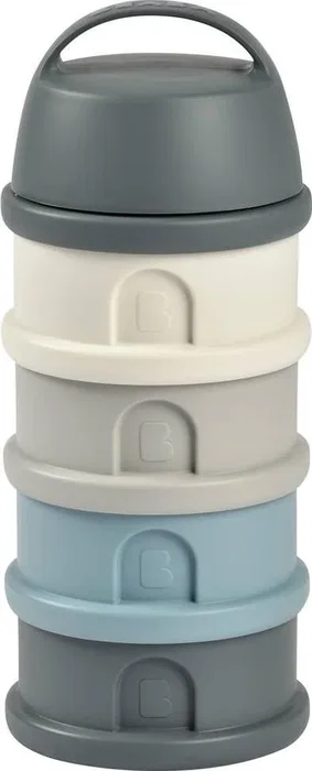 Beaba Caja de doser con 4 compartimentos, gris mineral / azul Beaba Caja de doser con 4 compartimentos, gris mineral / azul