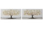 DKD Home Decor Cuadro Lienzo MDF Árbol Dorado Set de 2