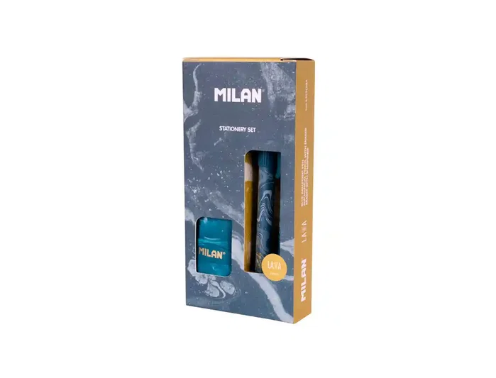 Milan Serie Lava Set de Escritura Azul con Bolígrafo P1, Portaminas PL1 y Afilaborra Capsule