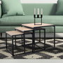 Home Deco Factory Set de 3 Mesas Nido Cuadradas