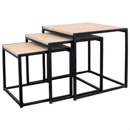 Home Deco Factory Set de 3 Mesas Nido Cuadradas