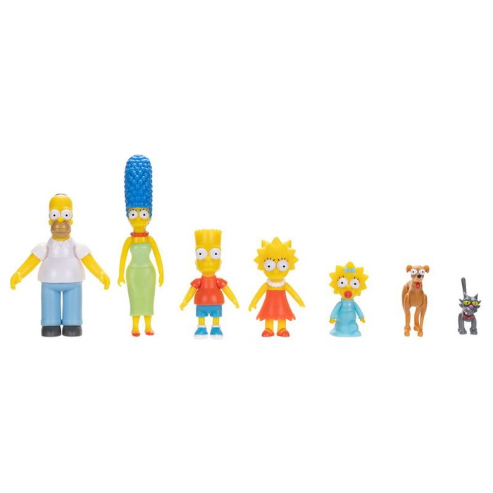 JAKKS PACIFIC Figuras Familia Los Simpsons, 7 Figuras de 6cm, Blister JAKKS PACIFIC Figuras Familia Los Simpsons, 7 Figuras de 6cm, Blister