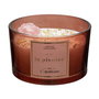 Home Deco Factory Vela Perfumada con Piedras, Vaso de Vidrio Tintado, Cera de Parafina y Minerales, 7.8 cm Alto