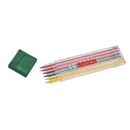Bosch BOS4053423302172 Juego de 6 Minas de Grafito de Varios Colores (2 Rojas, 2 Amarillas, 2 HB) de 2.8 mm