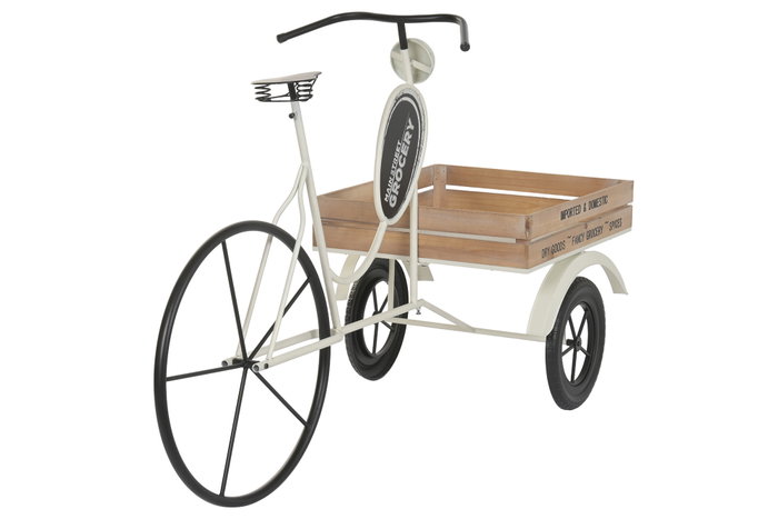 DKD Home Decor Expositor Triciclo Metal y Madera Blanco 151x56x89 cm DKD Home Decor Expositor Triciclo Metal y Madera Blanco 151x56x89 cm