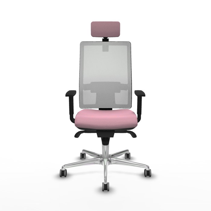 PIQUERAS Y CRESPO Silla de oficina Horna con mecanismo Sincro, Rosa y Blanco