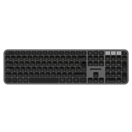 Phoenix K300 Teclado Inalámbrico Multidispositivo Bluetooth 5.0 y Receptor USB 2.4GHz, Compatible con Windows, macOS, iOS, Gris