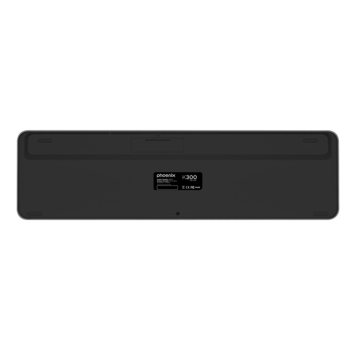 Phoenix K300 Teclado Inalámbrico Multidispositivo Bluetooth 5.0 y Receptor USB 2.4GHz, Compatible con Windows, macOS, iOS, Gris Phoenix K300 Teclado Inalámbrico Multidispositivo Bluetooth 5.0 y Receptor USB 2.4GHz, Compatible con Windows, macOS, iOS, Gris