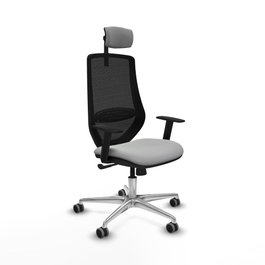 PIQUERAS Y CRESPO Silla de oficina Mardos con mecanismo Sincro, Gris claro y Negro