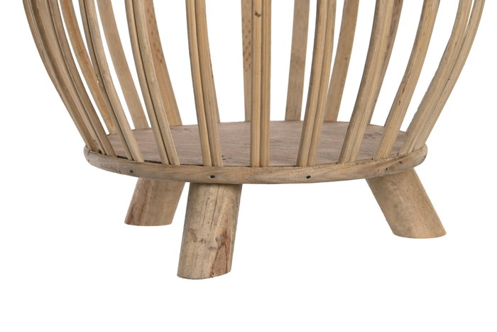 DKD Home Decor Set de 2 Maceteros de Bambú Marrón Claro 35x35x37 cm