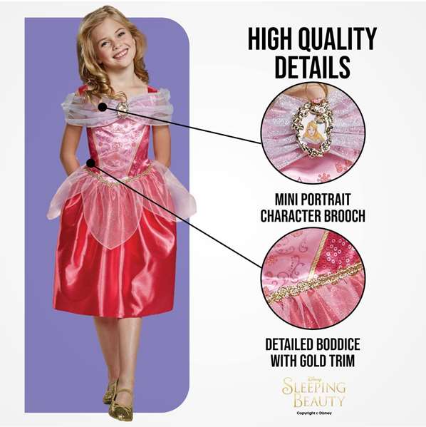 Disney Disfraz Princesa Aurora Classic Talla 5-6 Años Infantil
