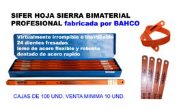 SIFER Hoja de Sierra Arco Bimetal Sandflex 300 x 13mm 24 TPI