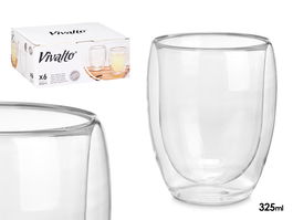 Vivalto Vaso de Borosilicato para Refresco 325 ml Transparente 8x8x11 cm (Set de 24)