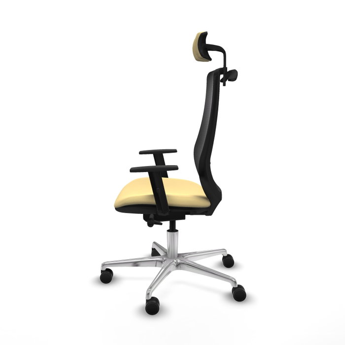 PIQUERAS Y CRESPO Silla de oficina Mardos con mecanismo Sincro/Traslack, Crema y Negro