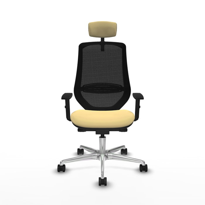 PIQUERAS Y CRESPO Silla de oficina Mardos con mecanismo Sincro/Traslack, Crema y Negro