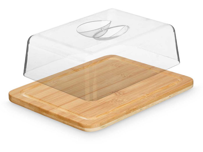 Kinvara Quesera Rectangular de Bambú y Plástico 26x7.3x20 cm (Set de 12)