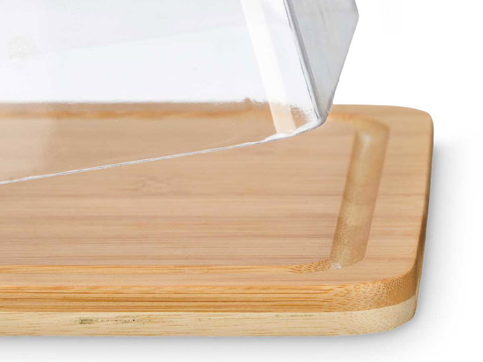 Kinvara Quesera Rectangular de Bambú y Plástico 26x7.3x20 cm (Set de 12)